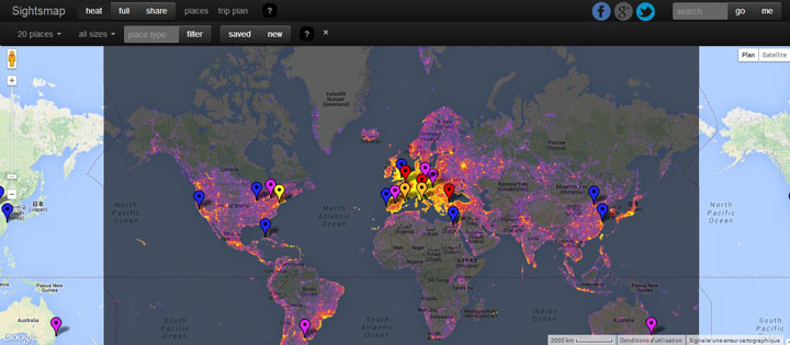 Sightmap: Use Google's Interactive MAP To Discover World's Most Photographed Places -