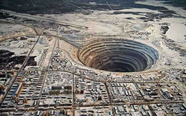 Mir or Mine Mirny, Yakutia, Russia-The Top 15 Most Impressive/strange Craters On the surface of Earth-5