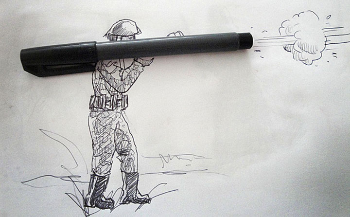 Portugese artist creates Amazing Artworks Created Using Just A Pen And Everyday Objects-17