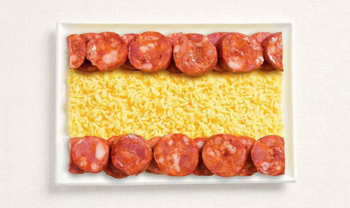 Spain-18 Appetizing National Flags Made Using Their Delicious Food Dishes-14