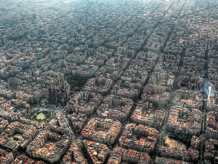 Sagrada Familia-The real surroundings Of Famous Tourist Destination Monuments