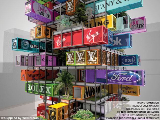 Jenga buildings for advertisement