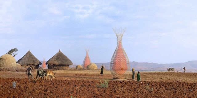 Bamboo Structure to Gather Water from Air