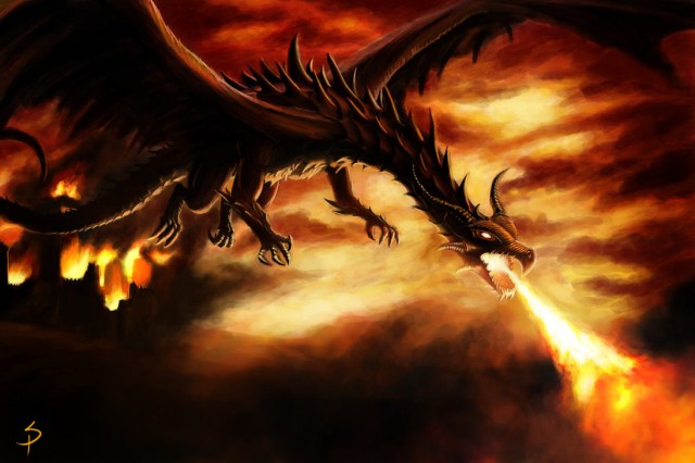 Fire shooting dragons