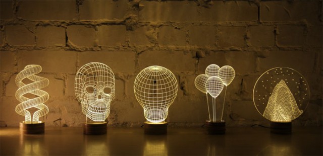 BULBING: A Flat LED Lamp That Gives ILLUSION Of 3D Shapes-6