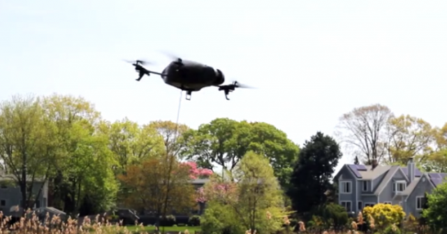 Drone Take Pet Dogs Out For A Walk-