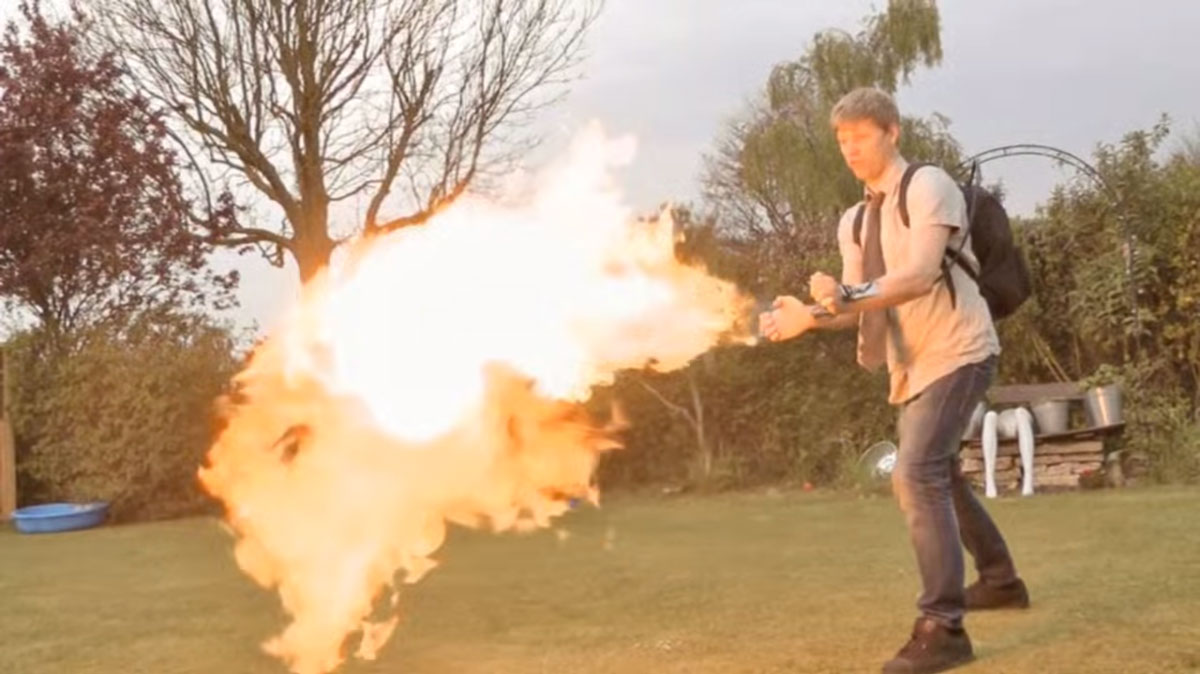 A Crazy Fan Of X-Men Invents A Portable Flamethrower To Mimic Pyro-2