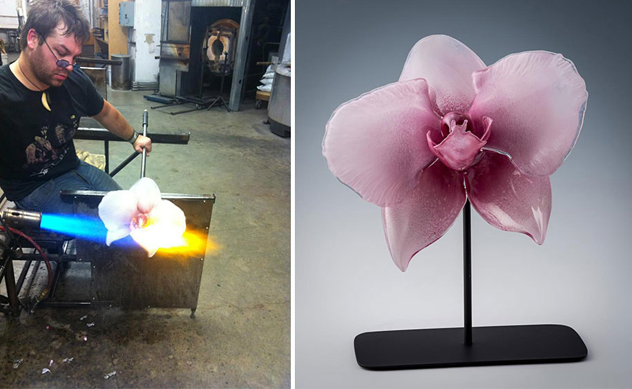 Gigantic And Realistic Flower Sculptures Made From Glass -7