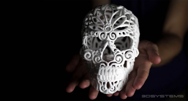 skull from 3D printed sugar cube