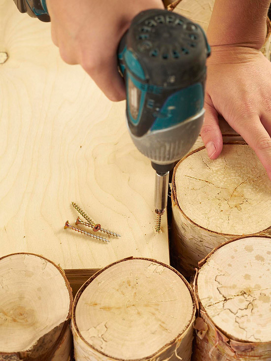 A man makes a wonderful coffee table using birch logs-5