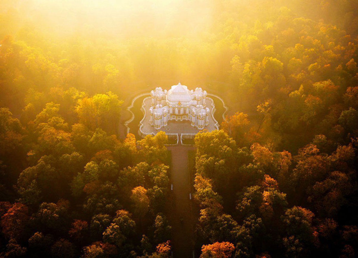 The Hermitage Pavilion, St. Petersburg, Russia-21 Most Beautiful Places Photographed By Drones Where Overflight Is Illegal Today-6