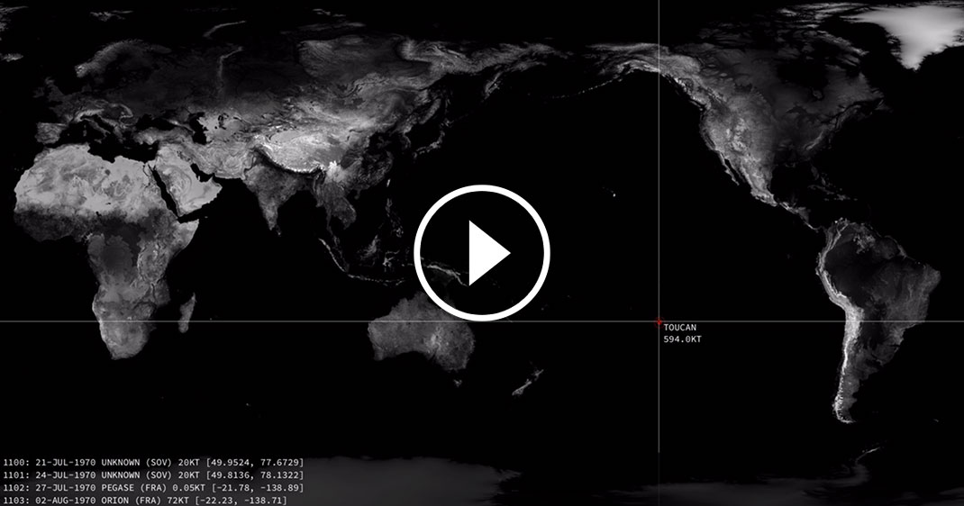 Terrifying Video Maps All The 2153 Nuclear Bombs Exploded Since 1945-