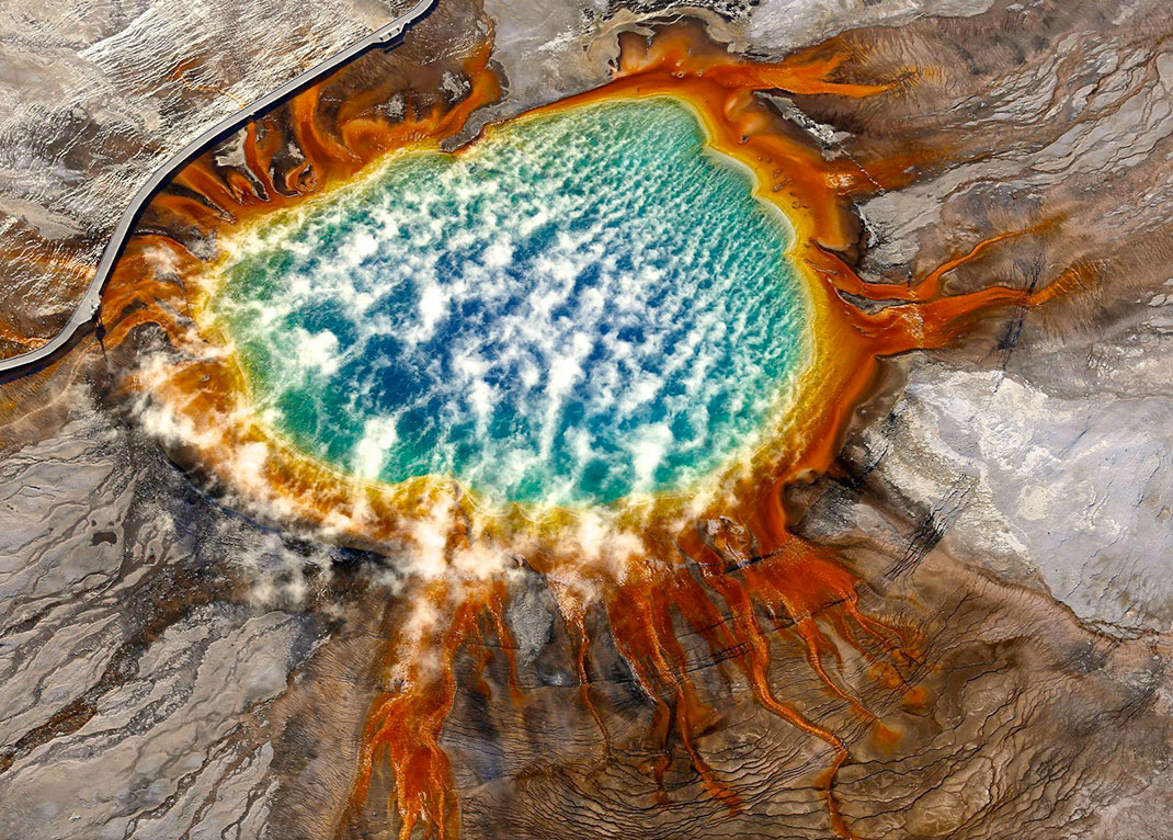 3. Sunrise at Grand Prismatic Spring, Yellowstone National Park, Wyoming