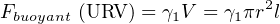 Fbuoyant (URV ) = γ1V = γ1πr2l
