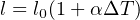 l = l0(1+ αΔT )
