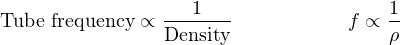 Tube frequency ∝ --1----          f ∝ 1
                Density               ρ
                                                                                   

                                                                                   
