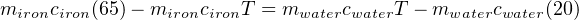 mironciron(65)− mironcironT = mwatercwaterT − mwatercwater(20)
