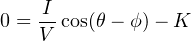     I
0 = V-cos(θ− ϕ) − K
