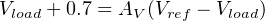 Vload + 0.7 = AV(Vref − Vload)
