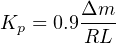 K = 0.9Δm--
p RL
