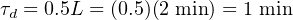 τ = 0.5L = (0.5)(2 min) = 1 min
 d
