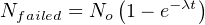 Nfailed = No(1 − e− λt)
