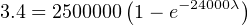 3.4 = 2500000(1− e−24000λ)
