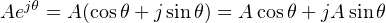 Aejθ = A(cosθ+ j sinθ) = A cosθ+ jA sin θ