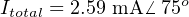 Itotal = 2.59 mA ⁄ 75o
