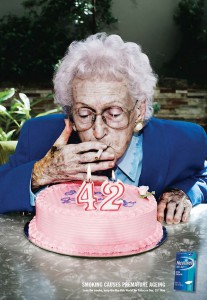 A shocking add against premature ageing because of smoking