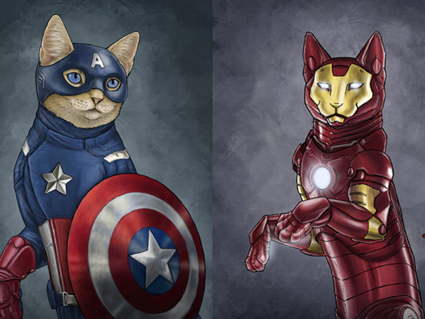 Cats Play As Your Favorite Superheros In Illustrations (Photo Gallery)