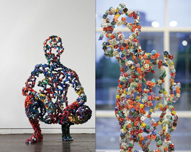 Hyper-Realistic Human Sculptures Made Only From Dices