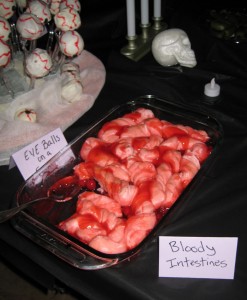These bloody intestines with cherry
