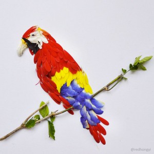 Beautiful Multicolored Birds Made From Hundreds Of Flower Petals-6