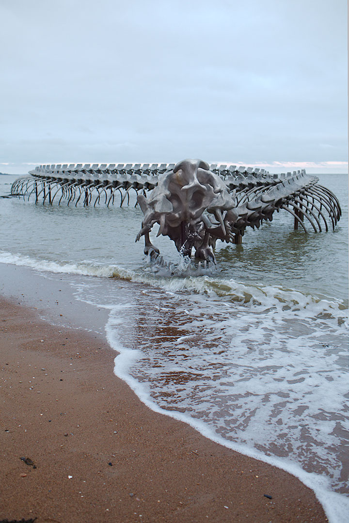 A Giant Aluminium Made Skeleton Of Serpent On the Beach of Loire, France-10