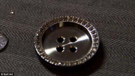 Diamond button embedded with 280 gems