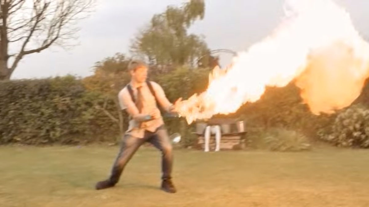 A Crazy Fan Of X-Men Invents A Portable Flamethrower To Mimic Pyro