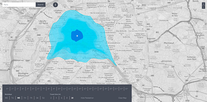 ISOSCOPE: Explore Distance You Can Travel In 10 Minutes-