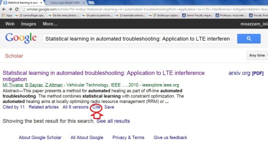 How to cite an article using google scholar