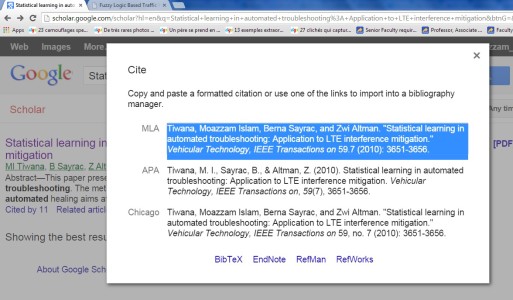 How to cite an article using Google scholar