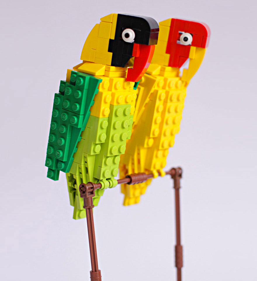 Amazing Bird Models Made Using Simple LEGO Bricks