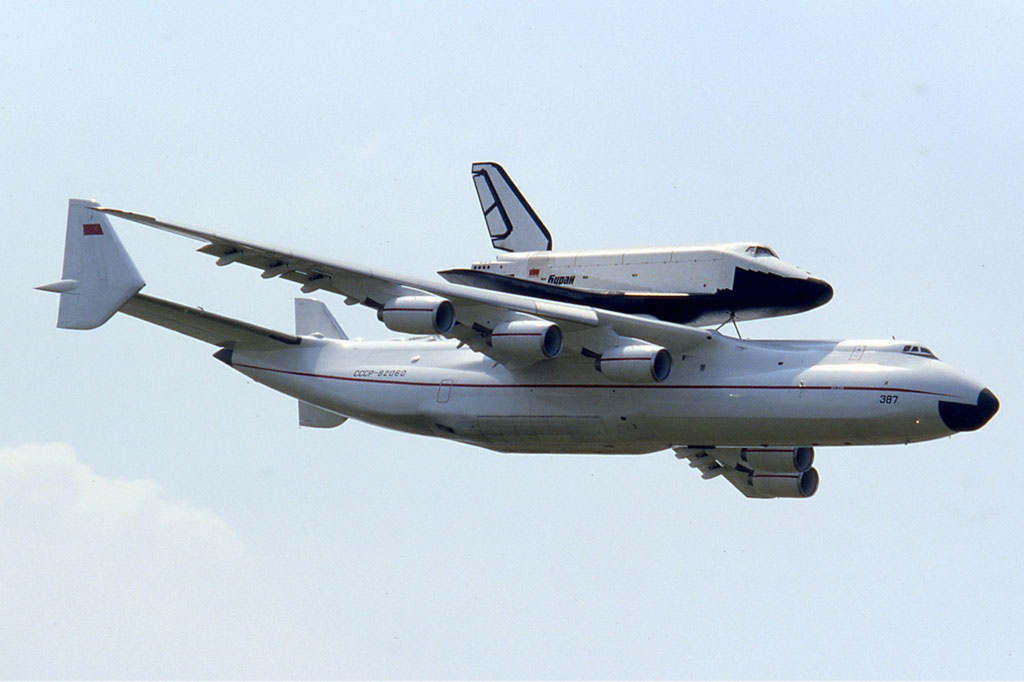 This aircraft is the largest in the world and can transport a space shuttle