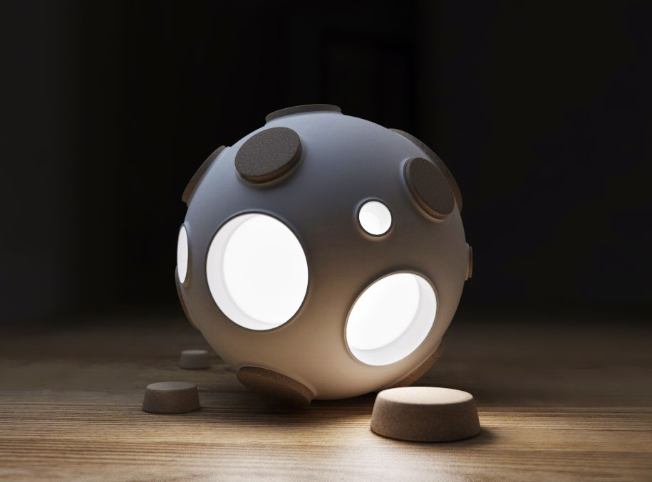 Control The Intensity Of This Innovative Moon Lamp By Plugging Craters