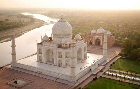 The Taj Mahal in the morning light, India-21 Most Beautiful Places Photographed By Drones Where Overflight Is Illegal Today-11