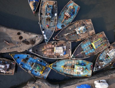 Fishing boats in Mumbai, India-21 Most Beautiful Places Photographed By Drones Where Overflight Is Illegal Today-20