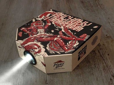 Make A Real Movie Projector From Pizza Hut's New Box Using Smartphone-4