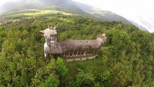 There Is An Abandoned Church In Indonesia That Looks Like A Huge Chicken -