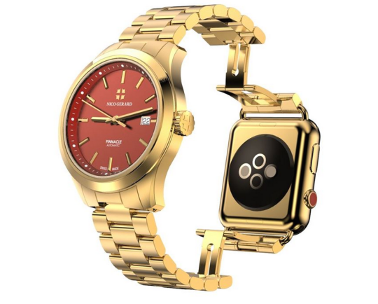 Pinnacle Combines A Classic Luxury Watch With an Apple Watch On Flip Side