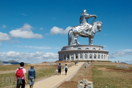 The huge statue of Genghis Khan in Mongolia