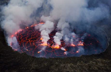 The lava lake of Ethiopia's Erta Ale volcano, it is constantly active